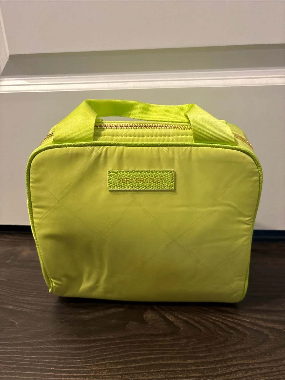 Vera Bradley Preppy Poly Lunch Cooler Sack Bag Case Box in Citrine Green